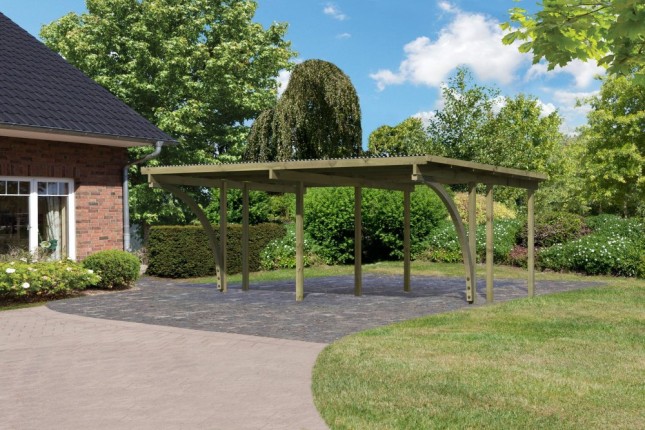 Dřevěný dvojitý přístřešek / carport ECO 1A Dekorhome