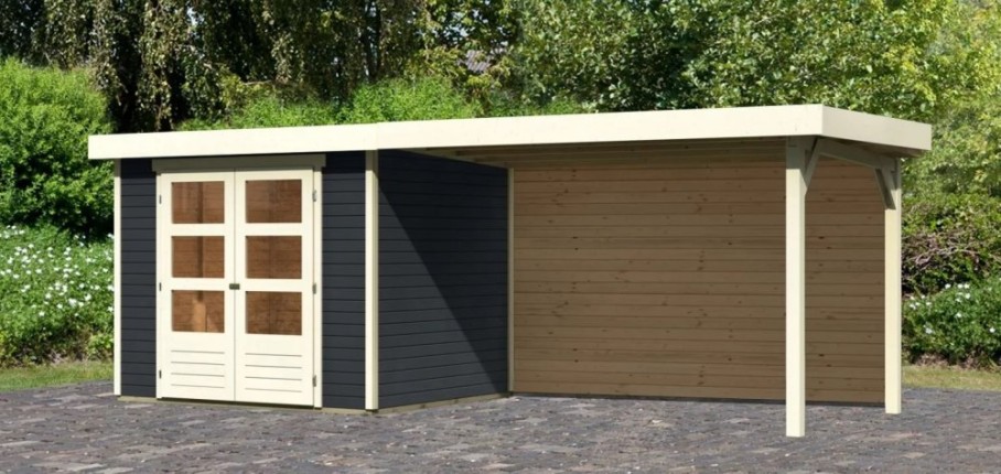 Dřevěný zahradní domek ASKOLA 3 s přístavkem 280 Dekorhome