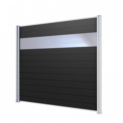 Boční stěna ke Carport Premium bílá / tmavě šedá, čirá