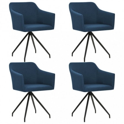 vidaXL Otočné jídelní židle 4 ks modré textil