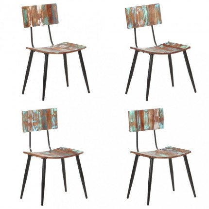 Jídelní židle 4 ks recyklované dřevo Dekorhome