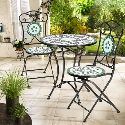 Zahradní bistro set 3 ks D0043 mozaika Dekorhome