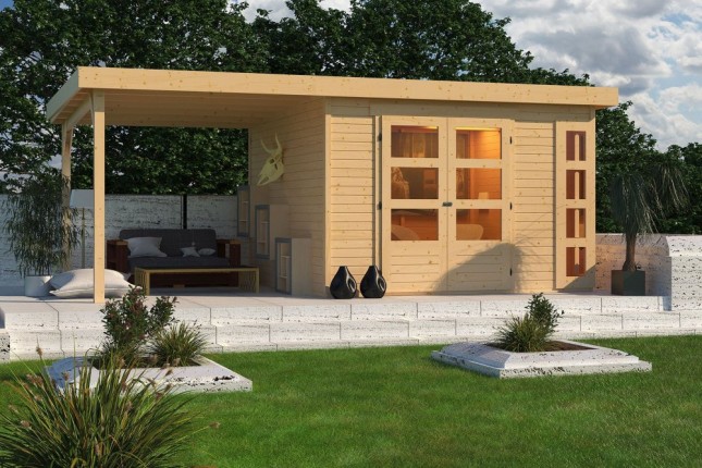 Dřevěný zahradní domek KERKO 6 s přístavkem 240 Dekorhome