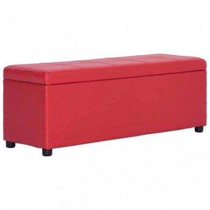 vidaXL Lavice s úložným prostorem 116 cm červená umělá kůže