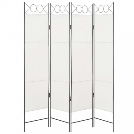 vidaXL 4dílný paraván bílý 160 x 180 cm textil