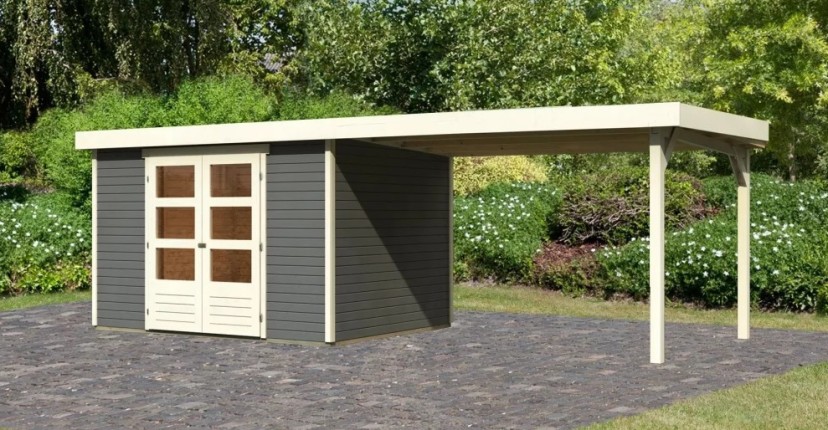 Dřevěný zahradní domek ASKOLA 5 s přístavkem 280 Dekorhome