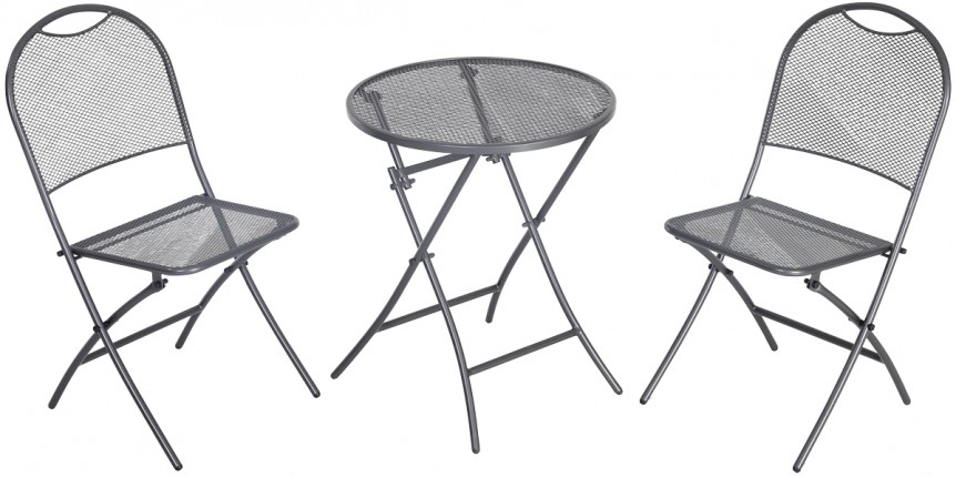 MWH Café Latte balkonový set 2x židle (55 x 46 x 89 cm) + 1x kulatý stůl (pr. 60 cm)