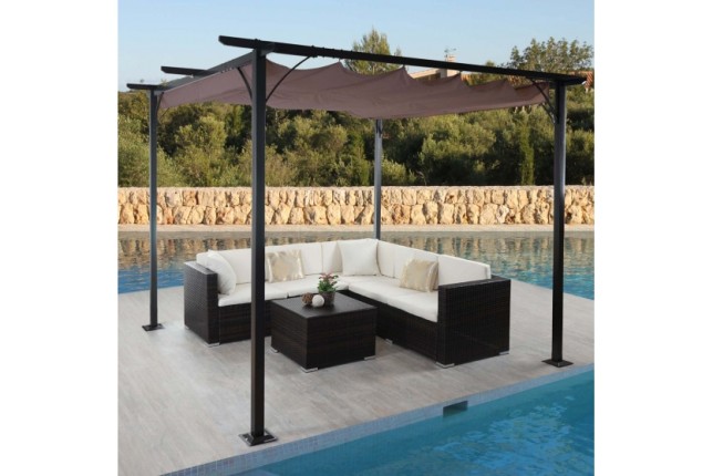 Pergola se stahovací střechou 3x3m WH9978 Dekorhome