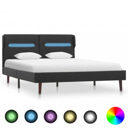 Postel s LED světlem tmavě šedý textil 120x200 cm Dekorhome - POSLEDNÍ KUS