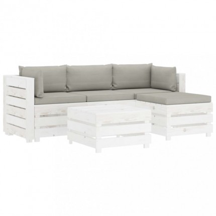 vidaXL 5dílná sedací souprava z palet s taupe poduškami dřevo