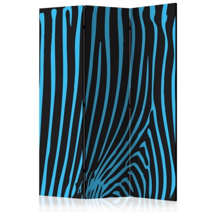 Paraván Zebra pattern (turquoise) Dekorhome