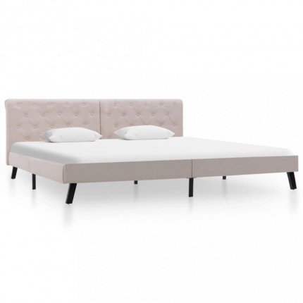vidaXL Rám postele světlý len textil 180 x 200 cm