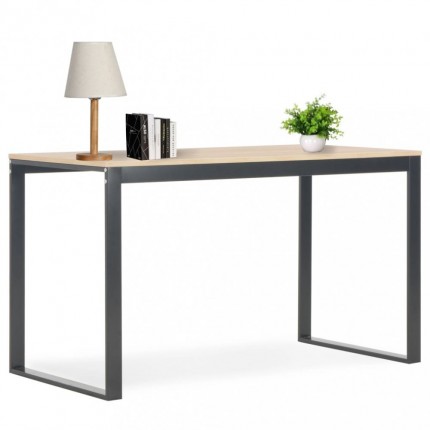 vidaXL PC stůl černý a dubový odstín 120 x 60 x 73 cm