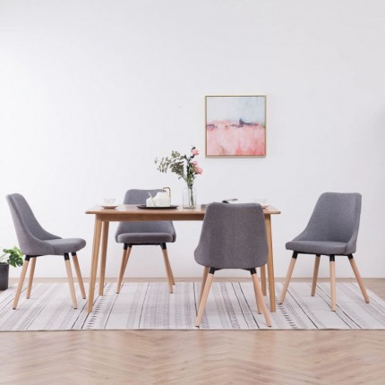vidaXL Jídelní židle 4 ks světle šedé textil