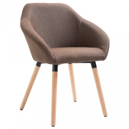 vidaXL Jídelní židle hnědá textil