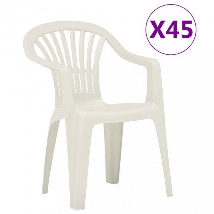 Stohovatelné zahradní židle 45 ks plast Dekorhome