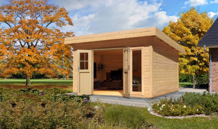 Dřevěný zahradní domek 369 x 309 cm Dekorhome
