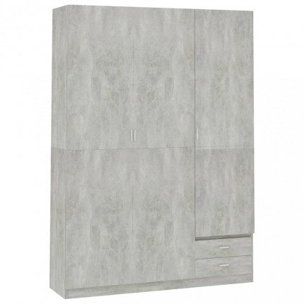 vidaXL 3dveřová šatní skříň betonově šedá 120x50x180 cm dřevotříska