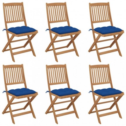 Skládací zahradní židle s poduškami 6 ks Dekorhome