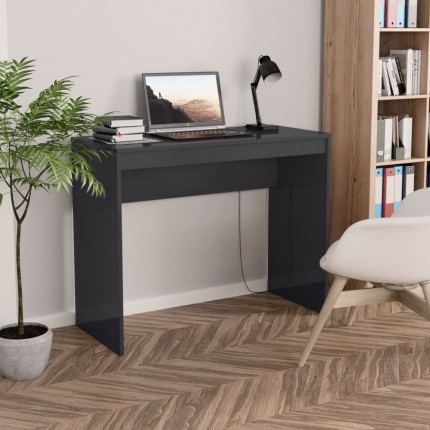 vidaXL Psací stůl šedý s vysokým leskem 90 x 40 x 72 cm dřevotříska