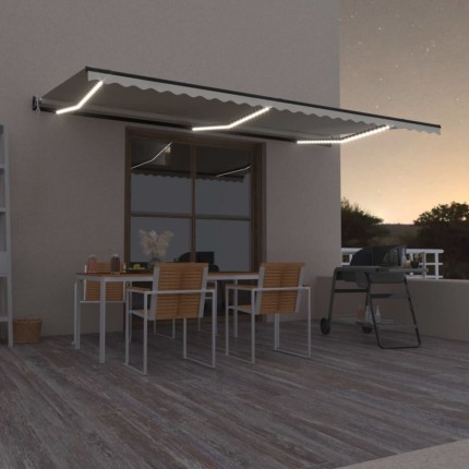 Automatická markýza s LED a senzorem větru 450x350 cm Dekorhome
