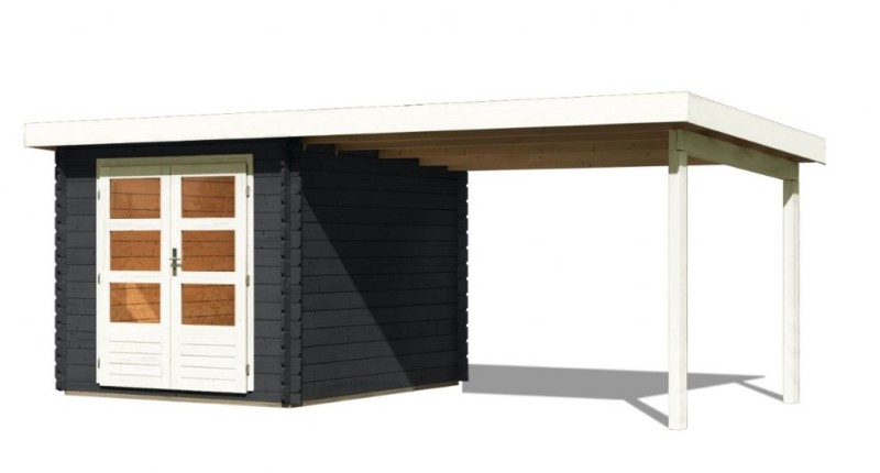 Dřevěný zahradní domek BASTRUP 4 s přístavkem Dekorhome
