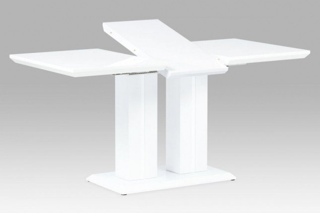 Jídelní stůl 120+40x80x76, vysoký lesk bílý HT-869 WT Autronic