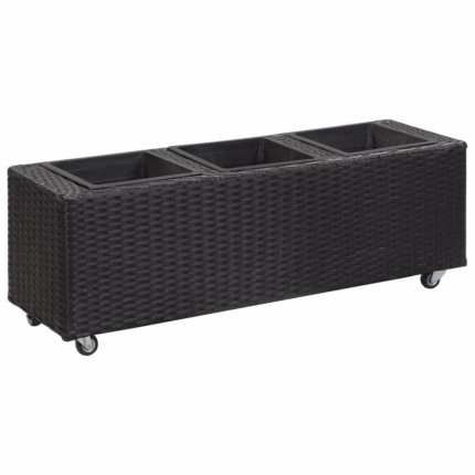Zahradní truhlík na kolečkách 100x30x36 cm polyratan Dekorhome