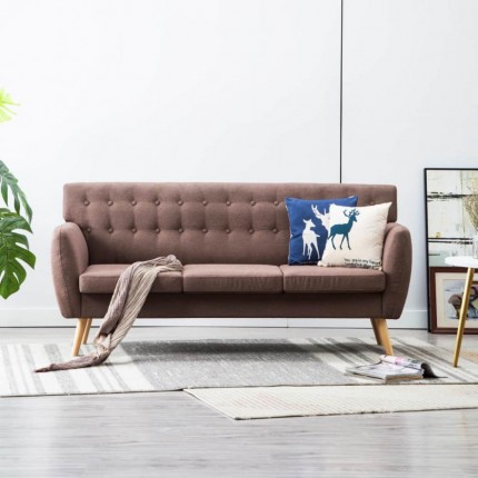 vidaXL Trojsedačka s textilním čalouněním 172 x 70 x 82 cm hnědá