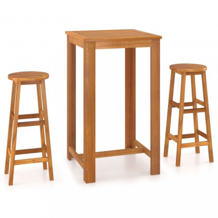 Barový set 3 ks hnědá Dekorhome
