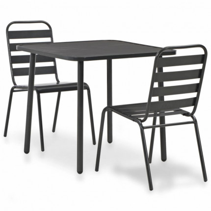 Zahradní bistro set 3 ks tmavě šedá