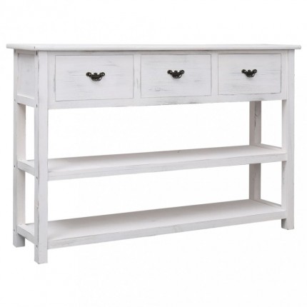 vidaXL Příborník bílý s patinou 115 x 30 x 76 cm dřevo