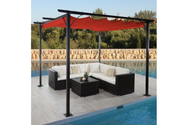 Pergola se stahovací střechou 3x3m WH9974 Dekorhome