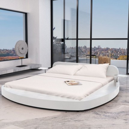 vidaXL Postel s matrací bílá umělá kůže 180 x 200 cm