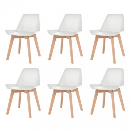 vidaXL Jídelní židle 6 ks bílé plast