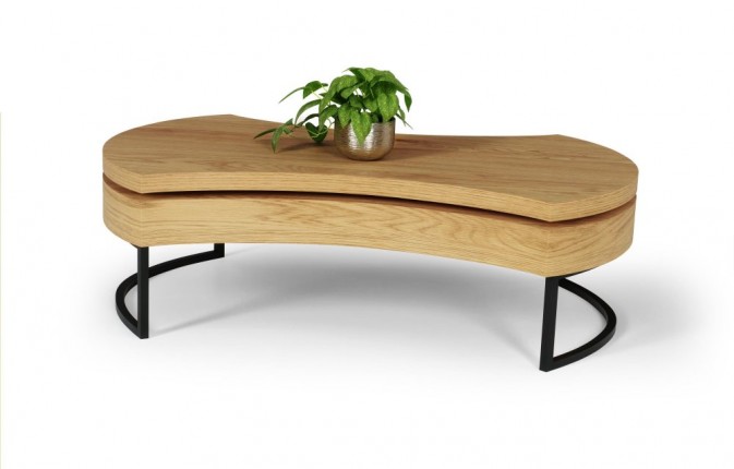 Konferenční stolek AUREA 3 dub zlatý / černá Halmar