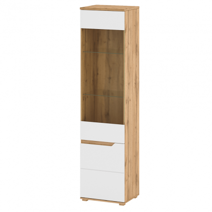 VINCO VITRINA A2 DUB WOTAN+VYSOKY LESK HG BIELA