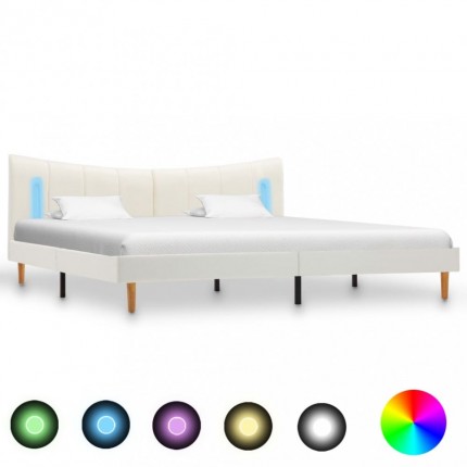 Postel s LED světlem bílá Dekorhome