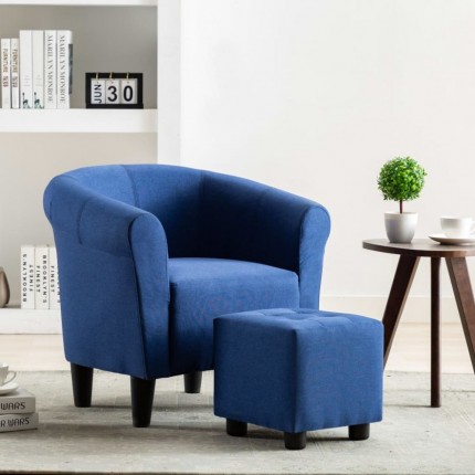 vidaXL Křeslo modré textil