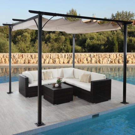 Pergola se stahovací střechou 3x3m WH5116 Dekorhome