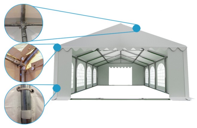 Zahradní párty stan 5x8m bílá PREMIUM