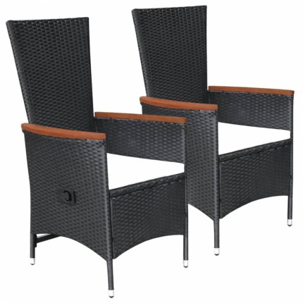 Zahradní židle 2 ks černá / krémová Dekorhome