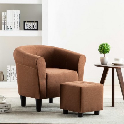 vidaXL Křeslo hnědé textil