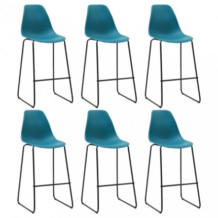 Barové židle 6ks plast / kov Dekorhome