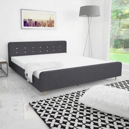 vidaXL Rám postele tmavě šedý textil 180 x 200 cm
