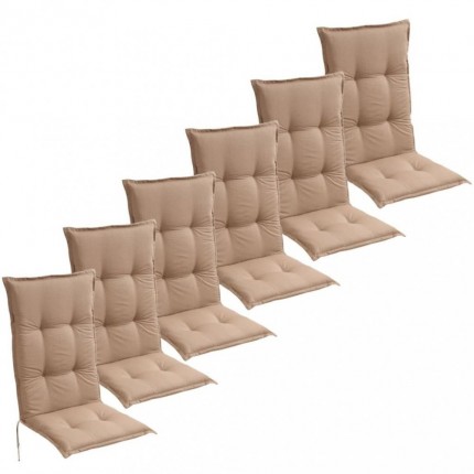vidaXL Polstry na zahradní židle 6 ks 120x52 cm hnědé