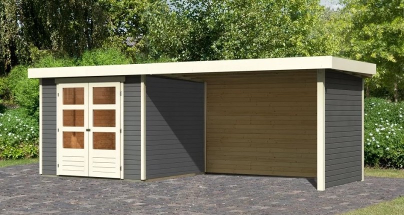 Dřevěný zahradní domek ASKOLA 3,5 s přístavkem 280 Dekorhome