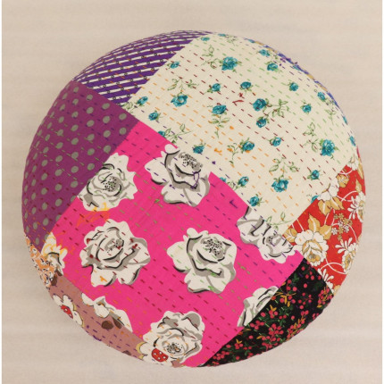 Polstrovaný taburet patchwork 40x23x40 z masivu palisandr, Super natural