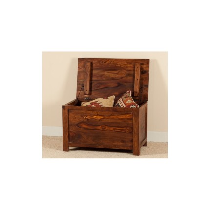 Truhlice Kali 90x45x45 z indického masivu palisandr Antique white