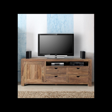 TV stolek Amba 180x70x45 z indického masivu palisandr Antique white